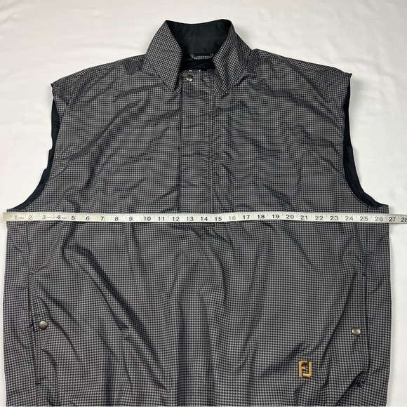 Vtg Footjoy Dryjoys Mens Houndstooth Golf Vest XL 1/2 Zip Pullover Grey A8 - Picture 7 of 8